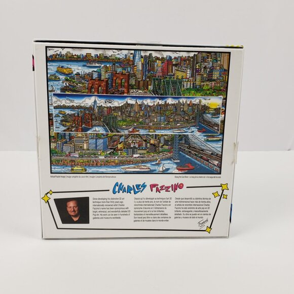 Puzzle 1000 pc Along The East River Charles Fazzino 27x19 TCG Toys 3D Pop Art - Picture 13 of 14